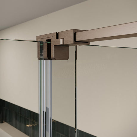 S8 Momentum Brushed Bronze Sliding Wetroom Panel