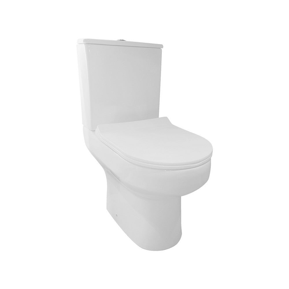 Scudo Spa Rimless Open Back Pan with Cistern and Soft Close D Shape Seat