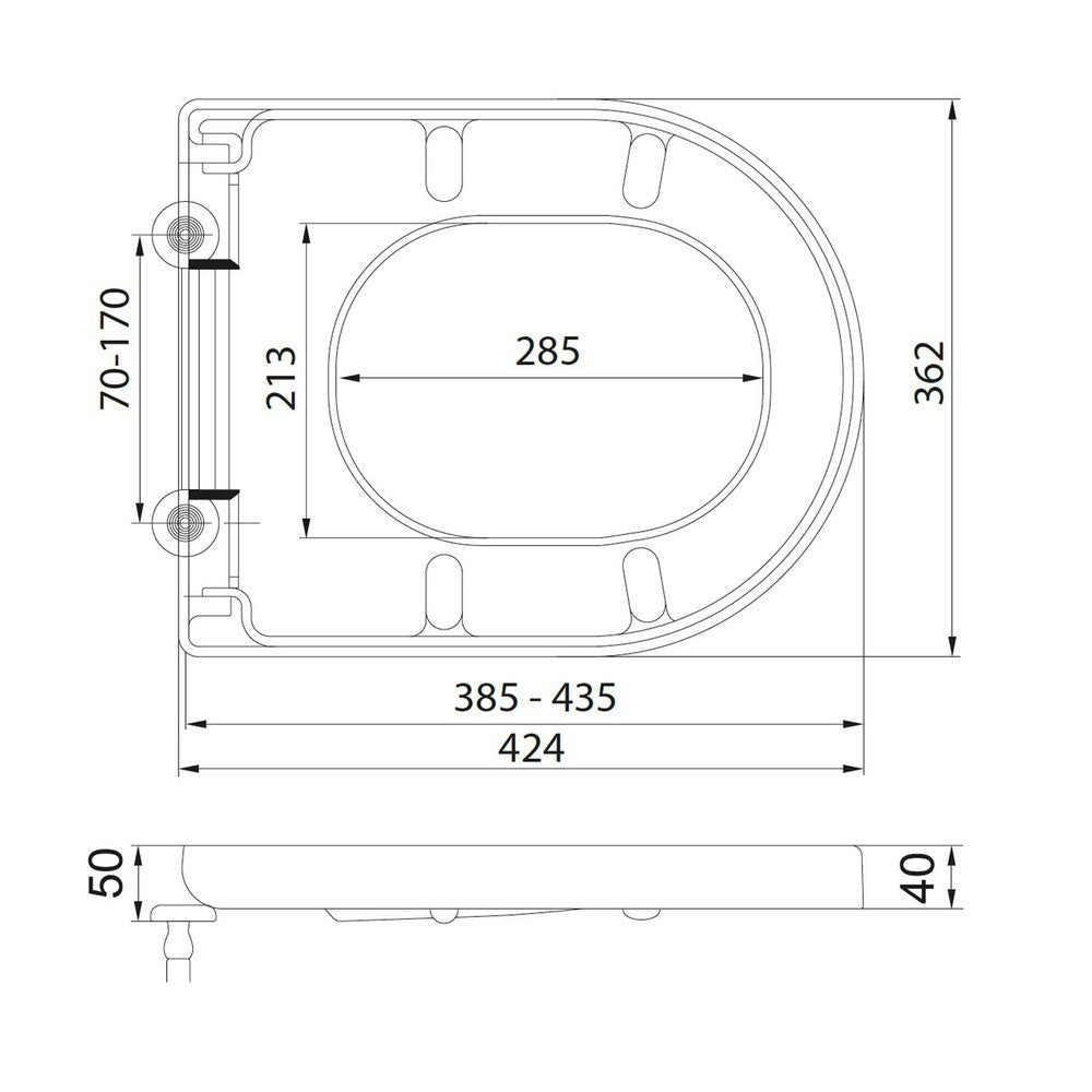 Scudo Spa Short D Shape Soft Closing Toilet Seat Dimensions