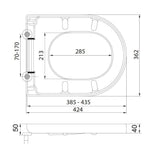 Scudo Spa Short D Shape Soft Closing Toilet Seat Dimensions