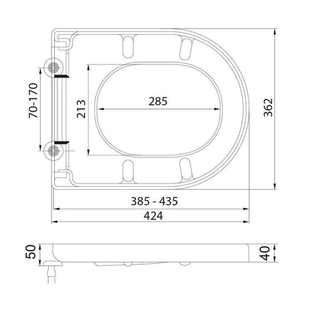 Scudo Spa Short D Shape Soft Closing Toilet Seat Dimensions