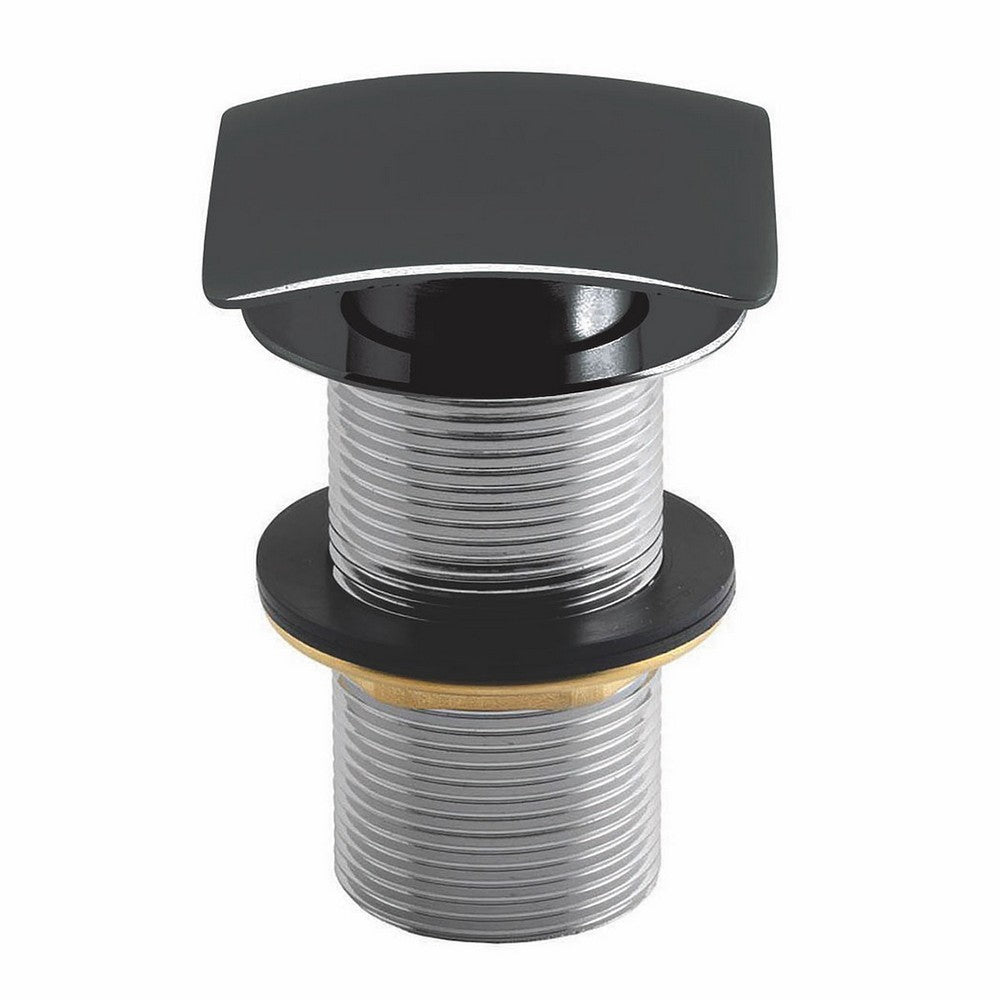 Scudo Square Matt Black Dome Unslotted Sprung Basin Waste