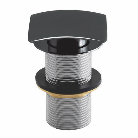 Scudo Square Matt Black Dome Unslotted Sprung Basin Waste