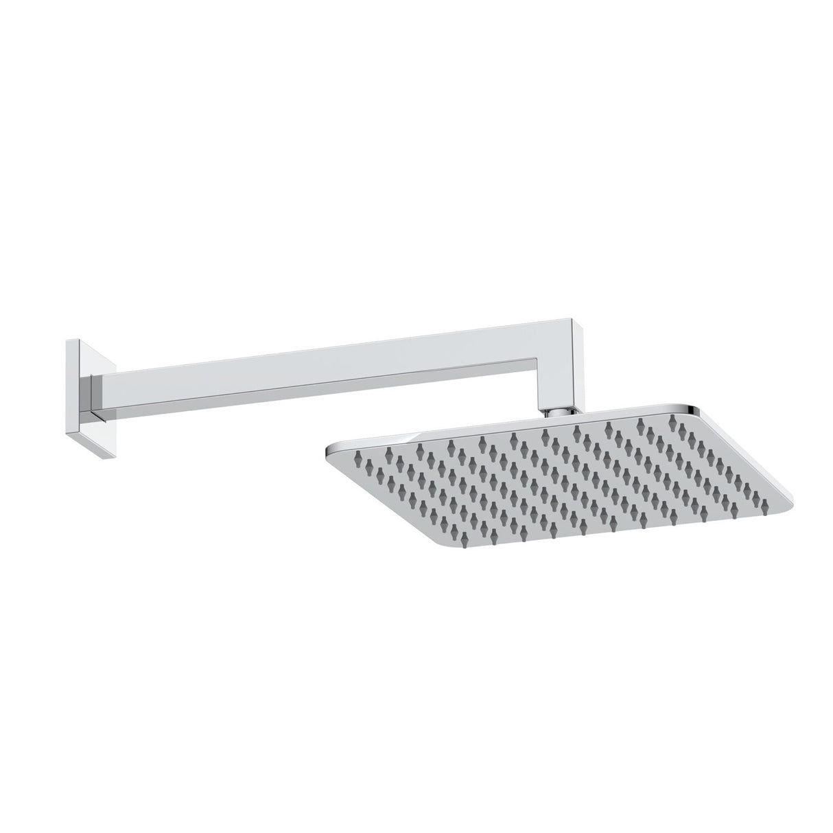Scudo Square Shower Head and Arm in Chrome