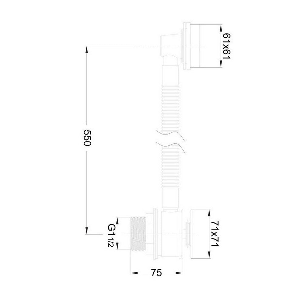 Scudo Square Sprung Bath Waste with Overflow Dimensions