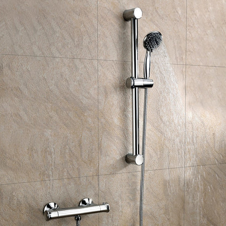 Scudo Tidy Round Brass Bar Valve with Fast Fix Brackets and Riser Kit