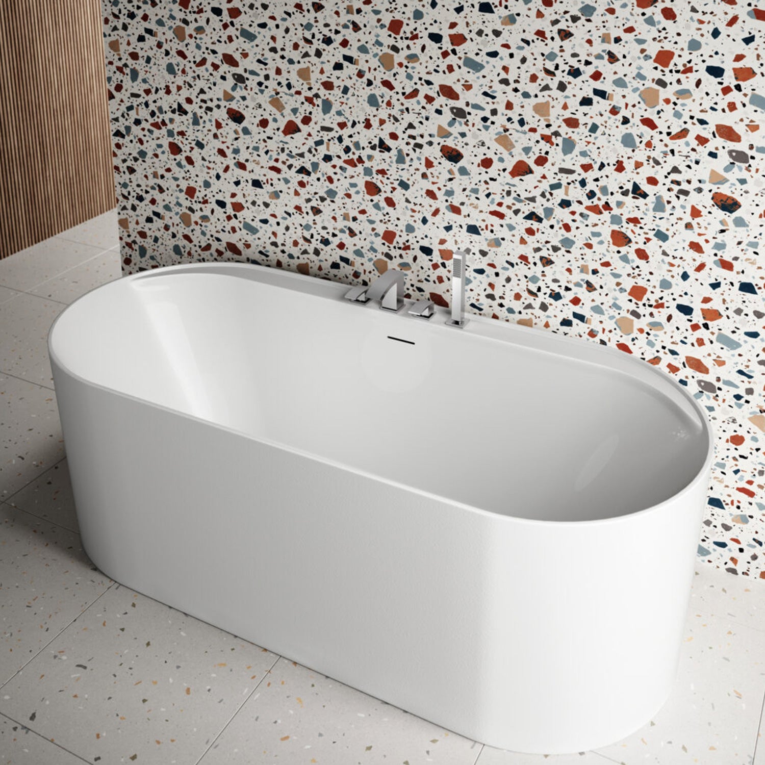 Scudo Tutto 1700 x 750mm Freestanding Bath in Gloss White