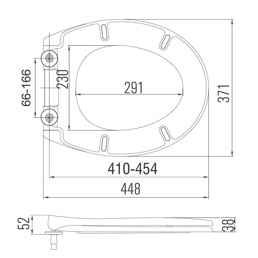 Scudo Universal Soft Closing Toilet Seat Dimensions