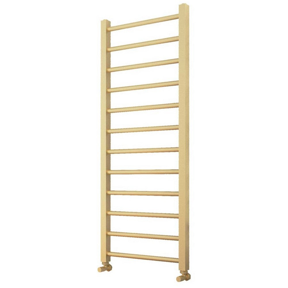 Scudo Vibe 500mm Wide Brushed Brass Towel Radiator 1200mm