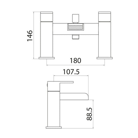 Scudo Victoria Chrome Bath Filler dimensions