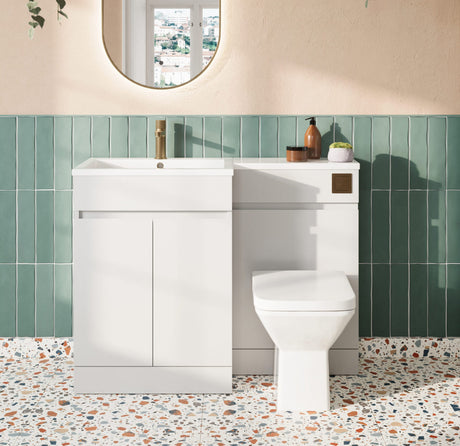 Scudo Waterguard Left Hand 1100mm Combination Unit in White lifestyle