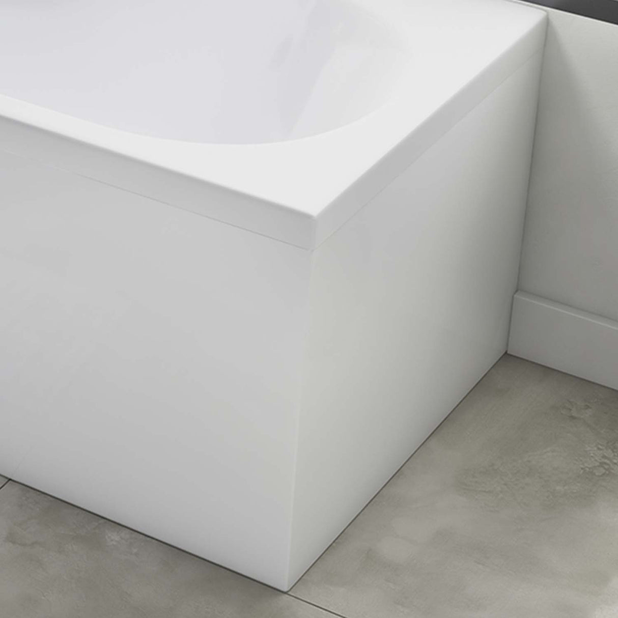 Scudo Waterproof End Bath Panel in Gloss White lifestyle finished