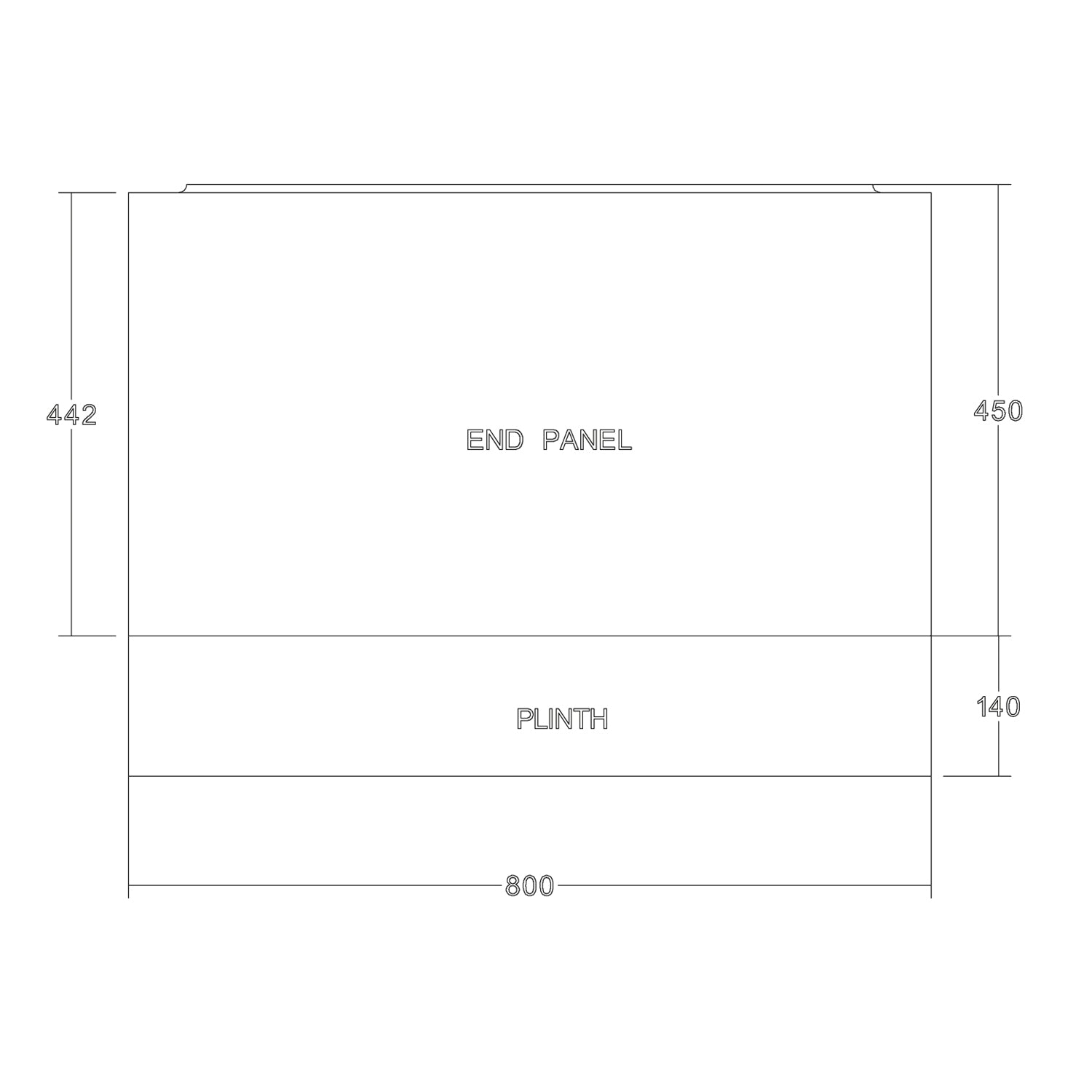 Scudo Wooden 800mm End Bath Panel in Matt Indigo Blue dimensions