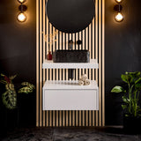 Shelph 600mm Basin Shelf with Brackets in Matt White lifestyle