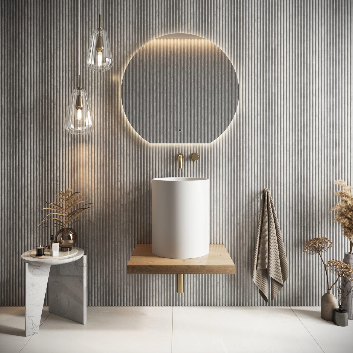 Shelph Tall Countertop Basin 360mm lifestyle