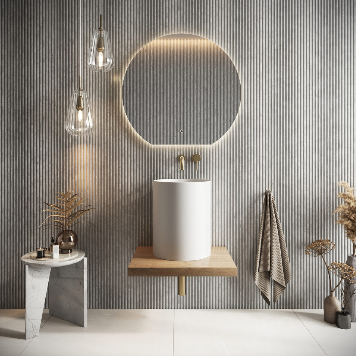 Shelph Tall Countertop Basin 360mm lifestyle