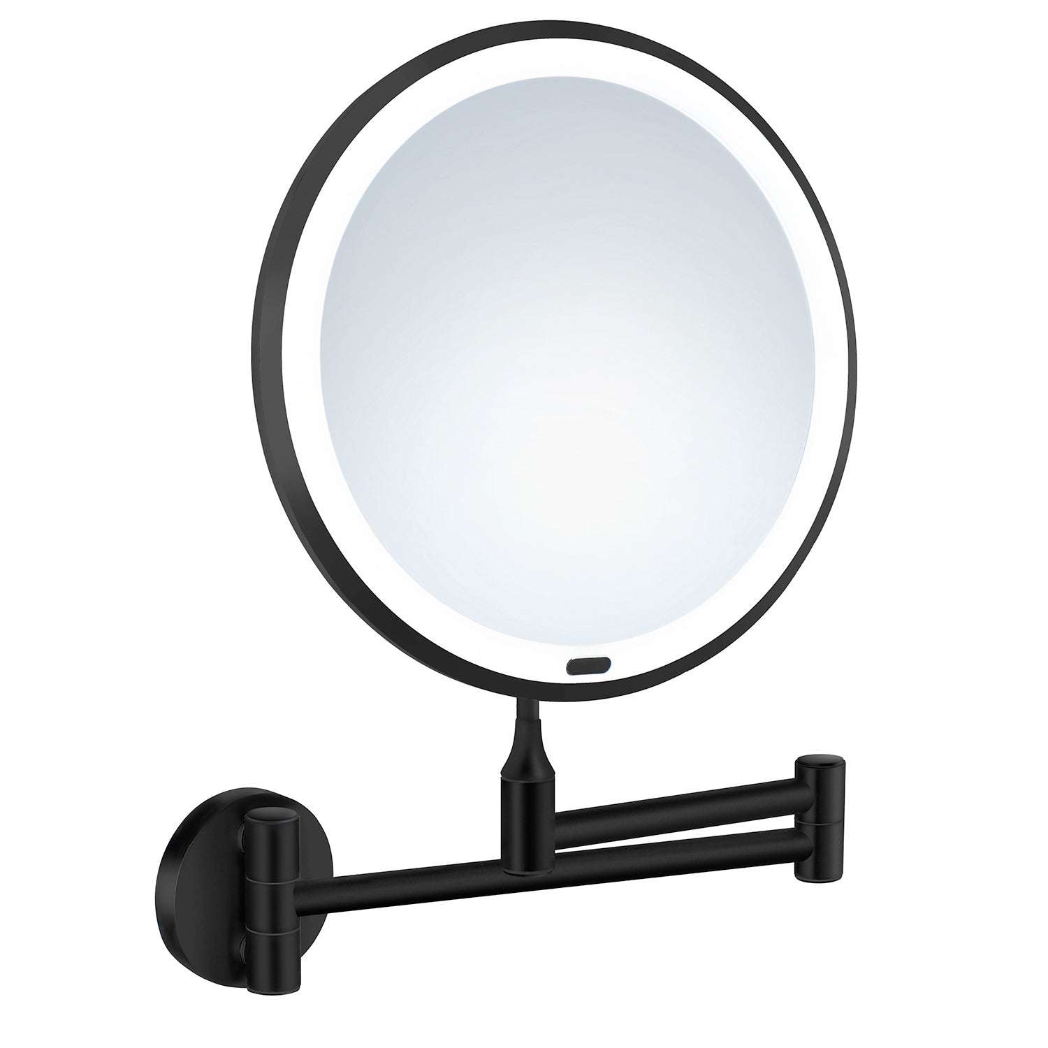 ZB626 Smedbo Beslagsboden Black Wall Mounted LED Make Up Mirror