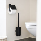 TB3414 Smedbo Dot Black Self Adhesive Toilet Roll Holder with Lid and TB332