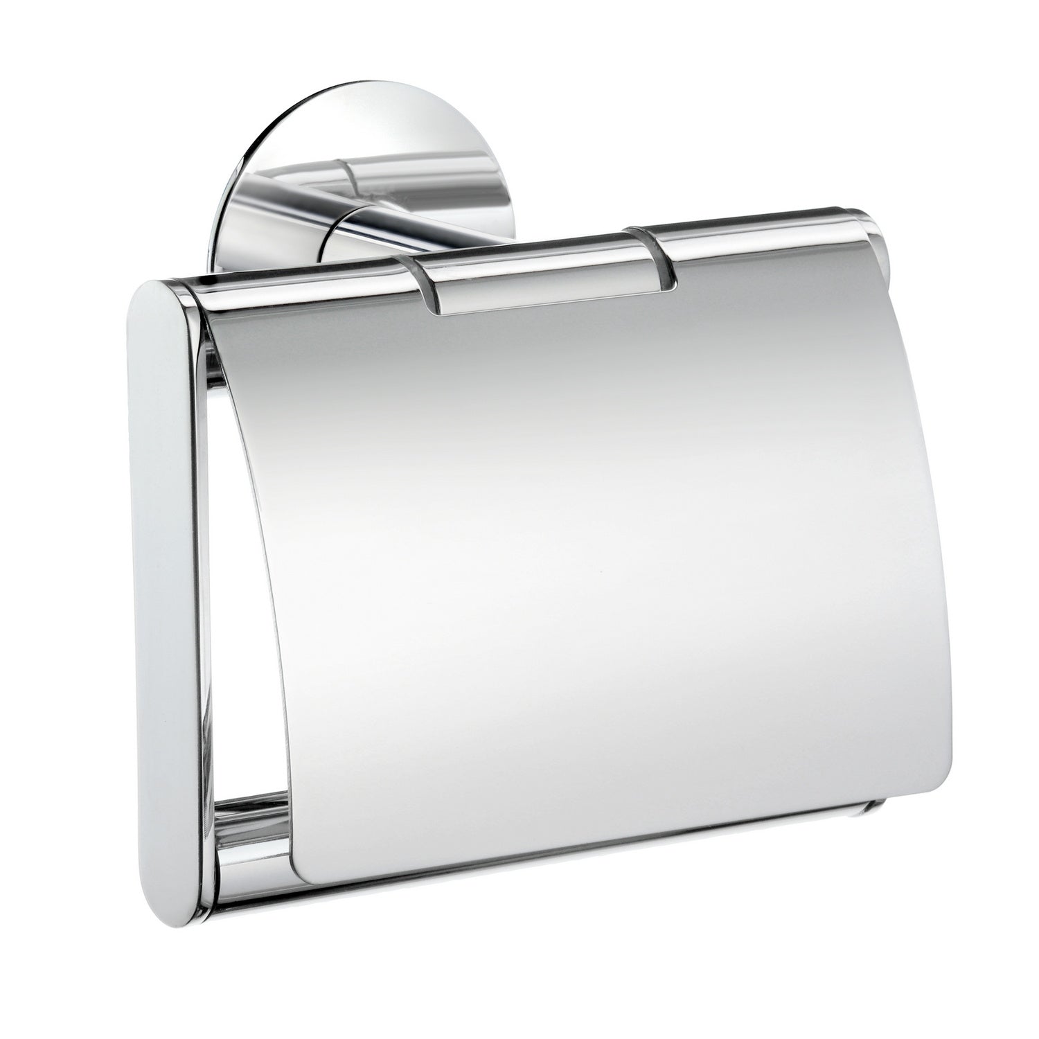 TK3414 Smedbo Dot Chrome Self Adhesive Toilet Roll Holder with Lid