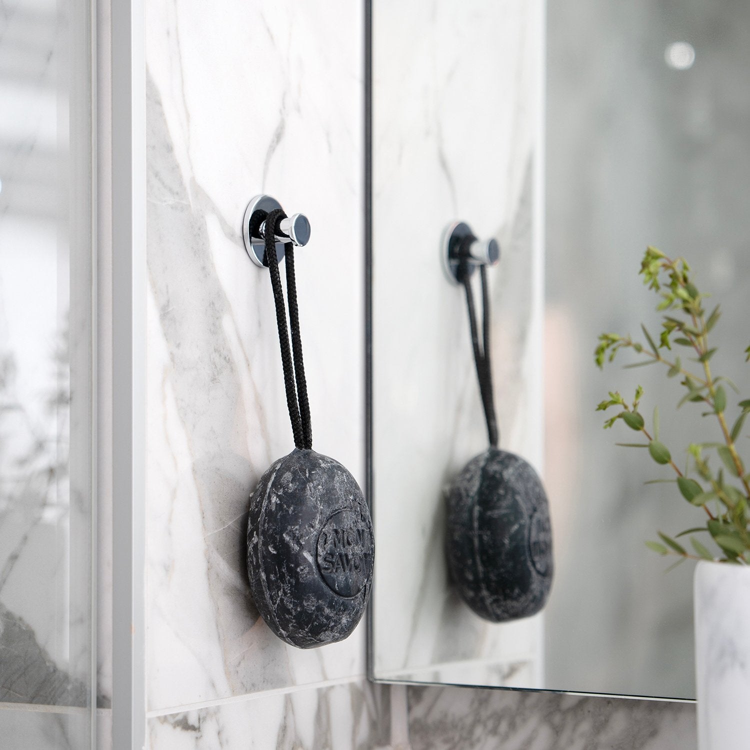 TK355 Smedbo Dot Chrome Self Adhesive Towel Hook Bathroom Setting