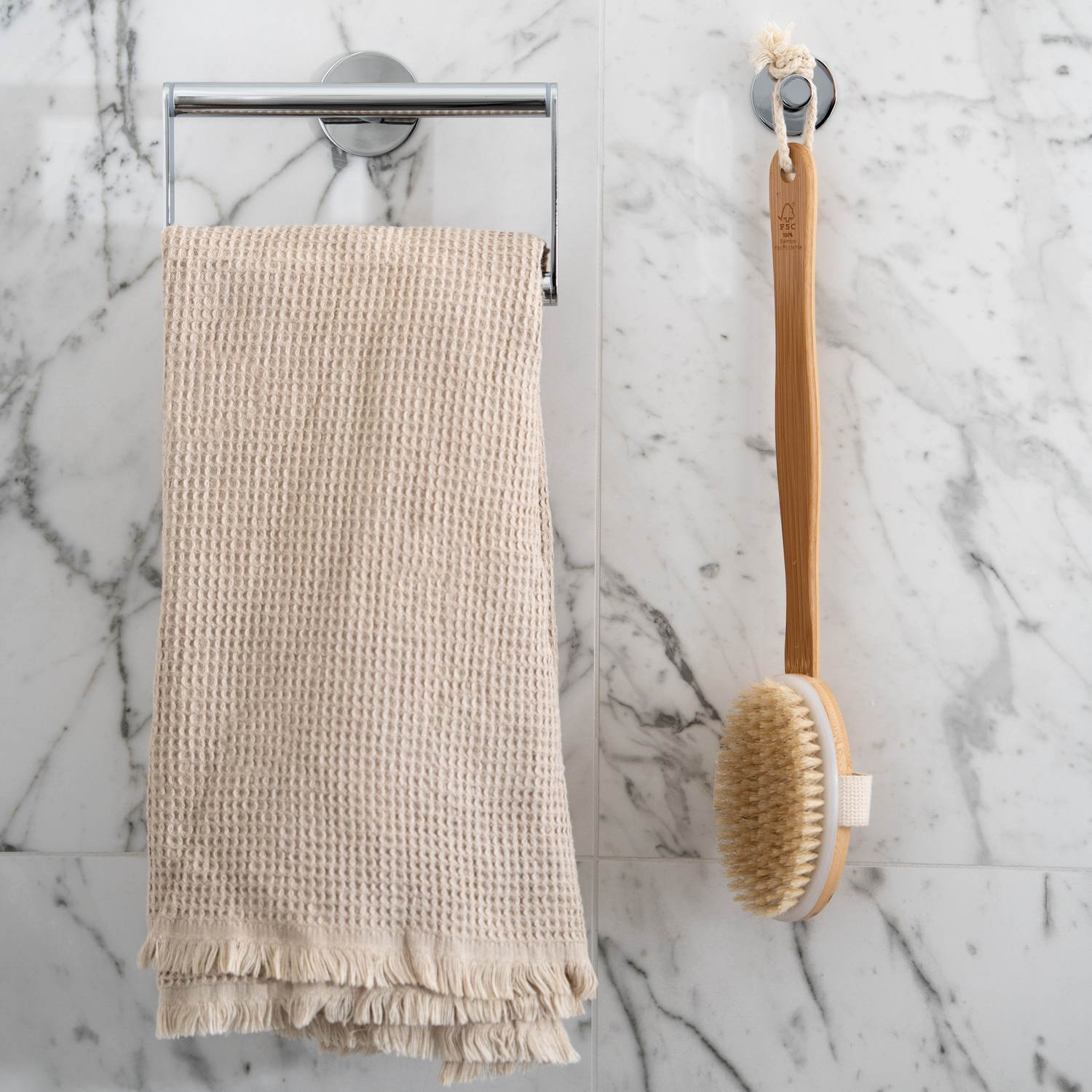 TK344 Smedbo Dot Chrome Self Adhesive Towel Ring Lifestyle