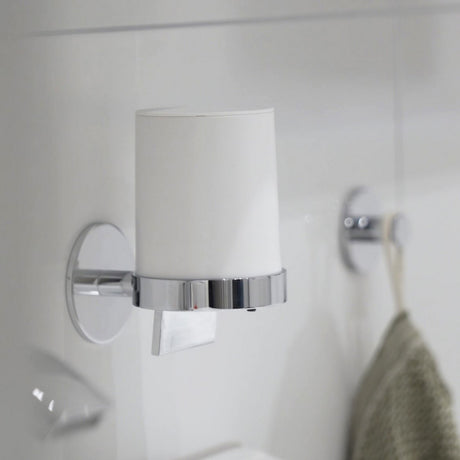 TK361 Smedbo Dot Polished Chrome Self Adhesive Wall Mounted Soap Dispenser Lifestyle