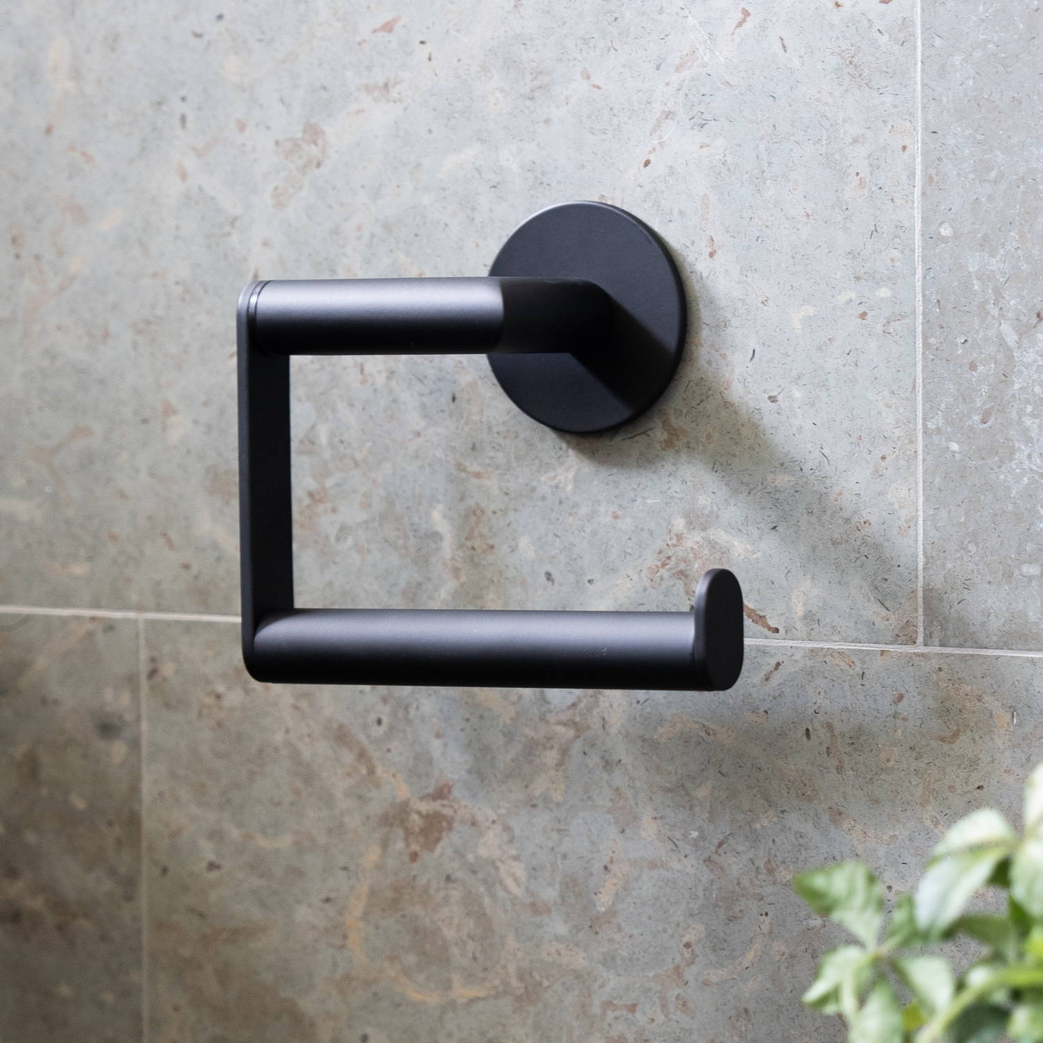 TB341 Smedbo Dot Self Adhesive Black Toilet Roll Holder Lifestyle