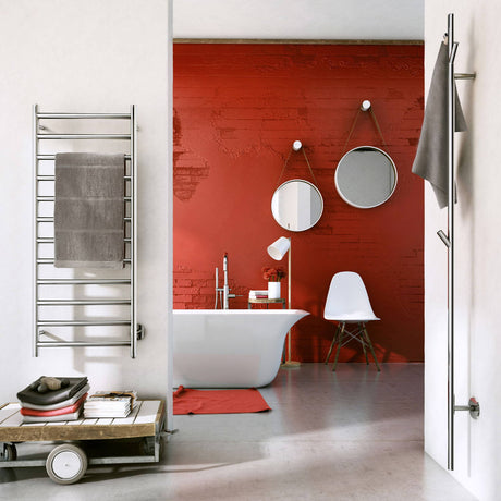 FK701 Smedbo Dry Polished 500 x 1212mm High Electric Towel Warmer Lifestyle