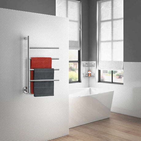 FK717 Smedbo Dry Polished Swivel Four Arm Electric Towel Warmer Lifestyle
