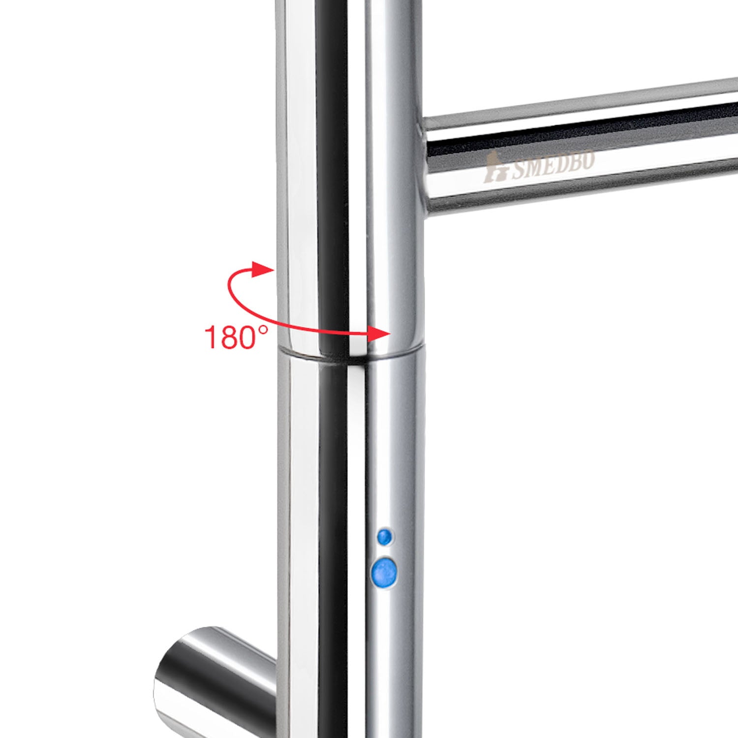 FK717 Smedbo Dry Polished Swivel Four Arm Electric Towel Warmer Rotation Cut Out