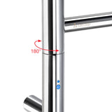 FK717 Smedbo Dry Polished Swivel Four Arm Electric Towel Warmer Rotation Cut Out
