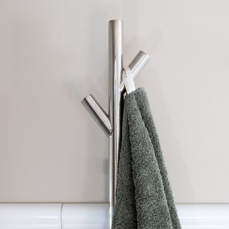 FK710 Smedbo Dry Tree Electric 1720mm Stainless Steel Towel Warmer Hook Close Up