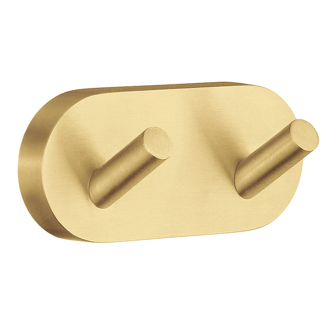 Smedbo Home Double Robe Hook in Brushed Brass