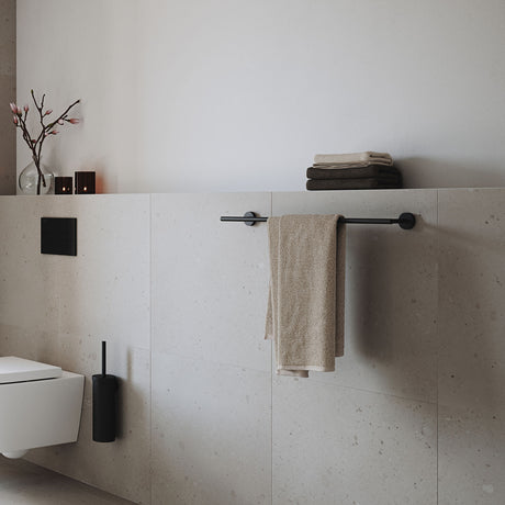 Smedbo Home Double Towel Rail in Black lifestyle