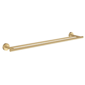 Smedbo Home Double Towel Rail in Brushed Brass