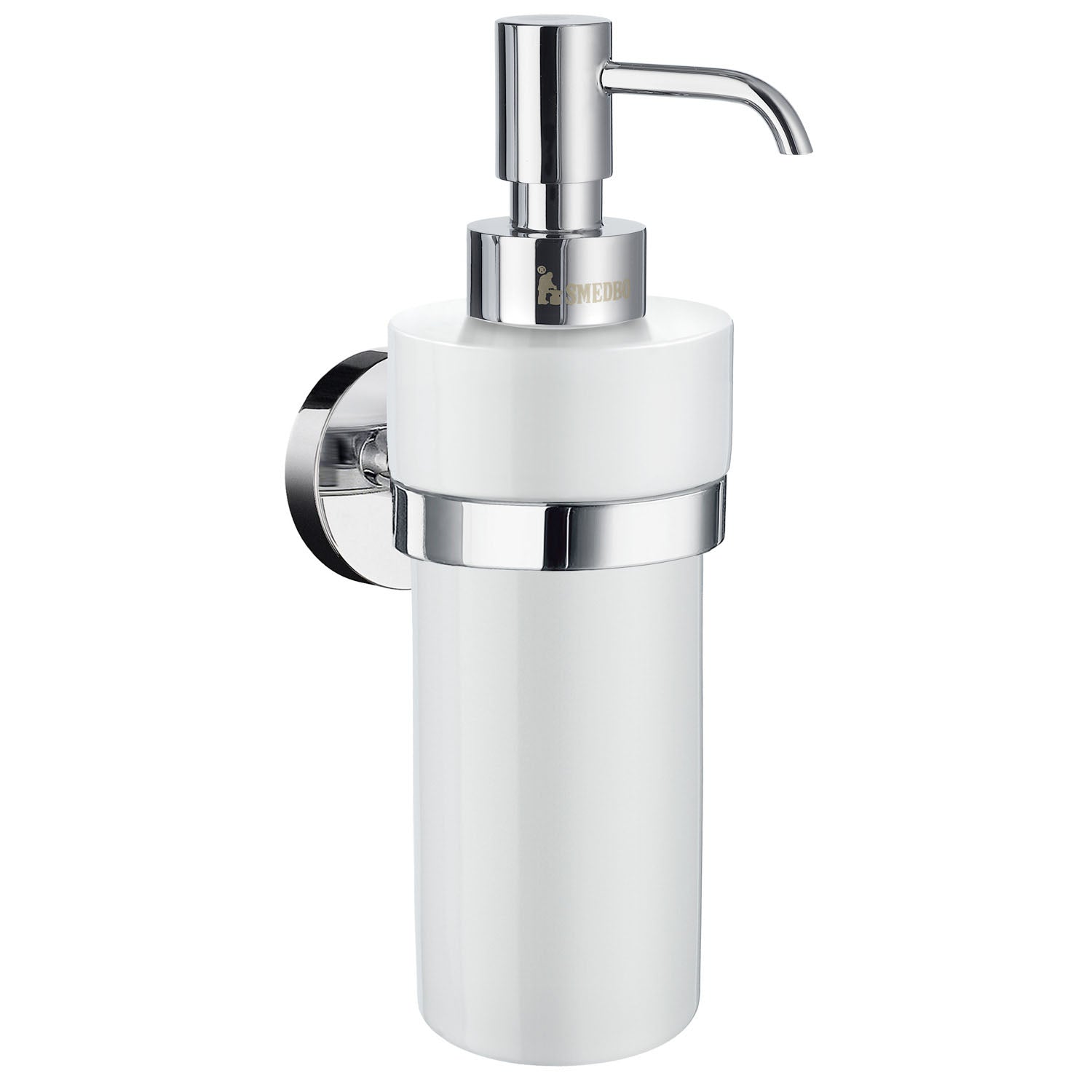 Smedbo Home Porcelain Soap Dispenser in Polished Chrome