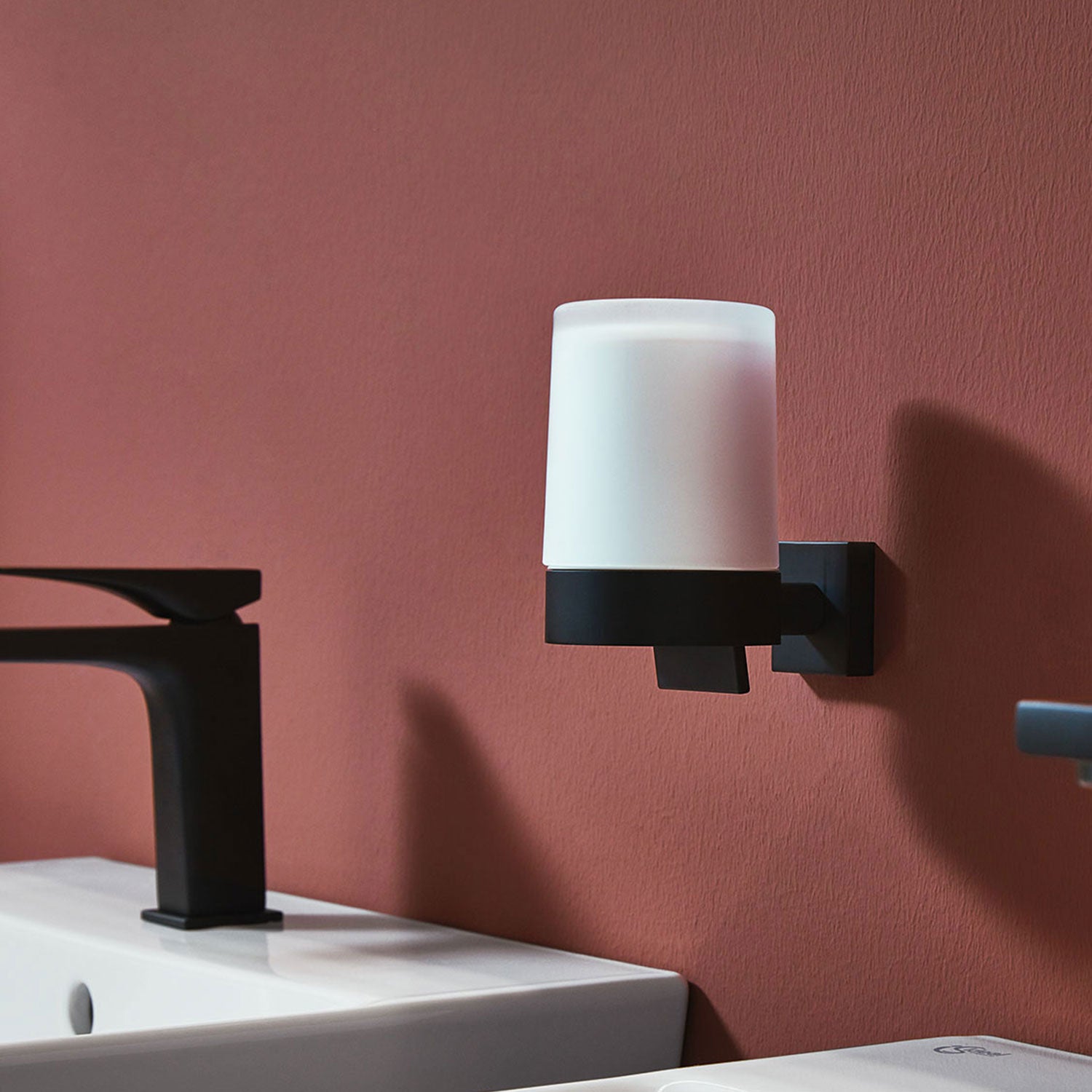 Smedbo Home Soap Dispenser in Black lifestyle