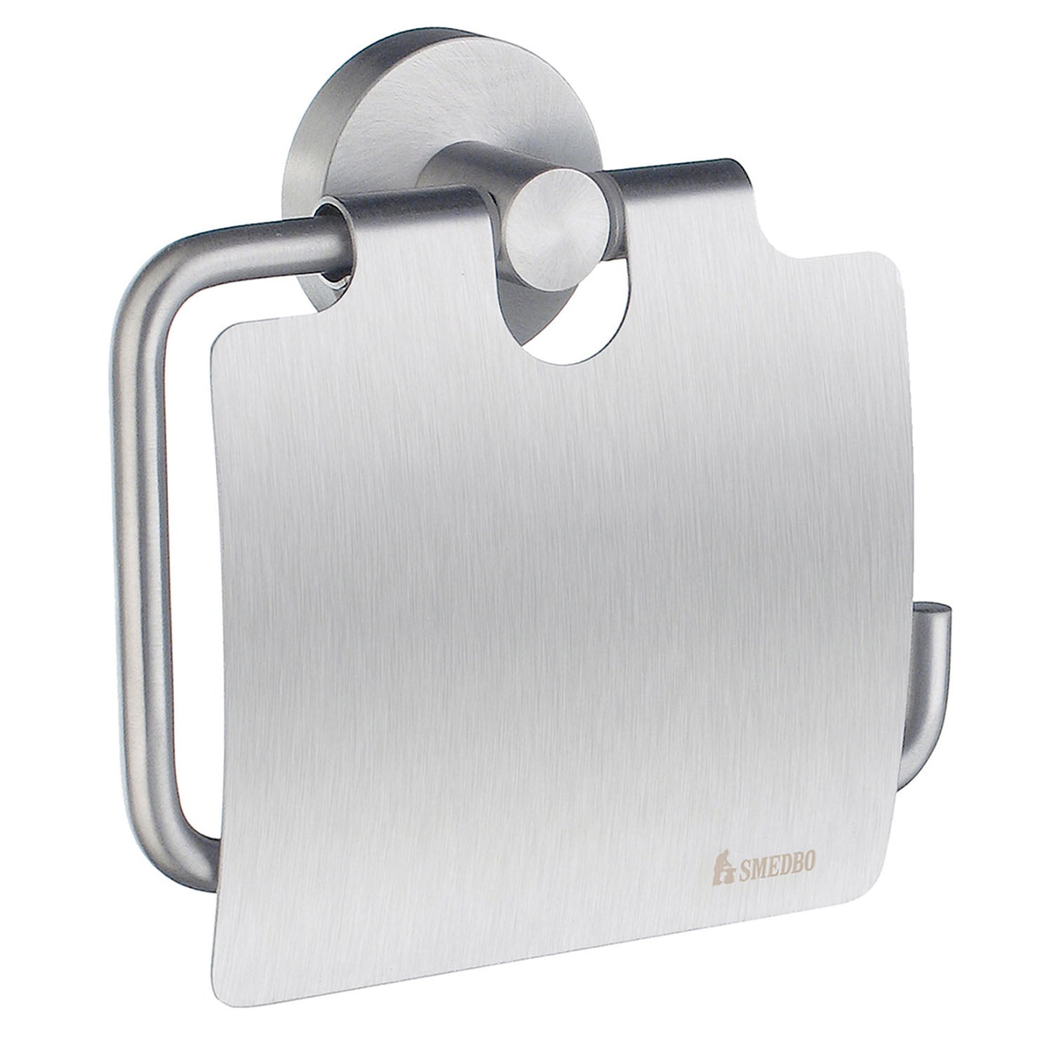 Smedbo Home Toilet Roll Holder with Cover in Brushed Chrome