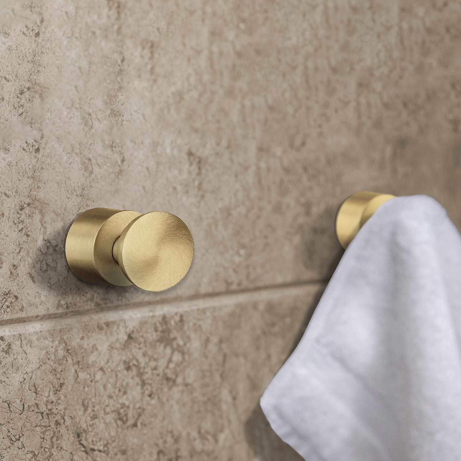 Smedbo Home Towel Hook Pair in Brushed Brass lifestyle 2