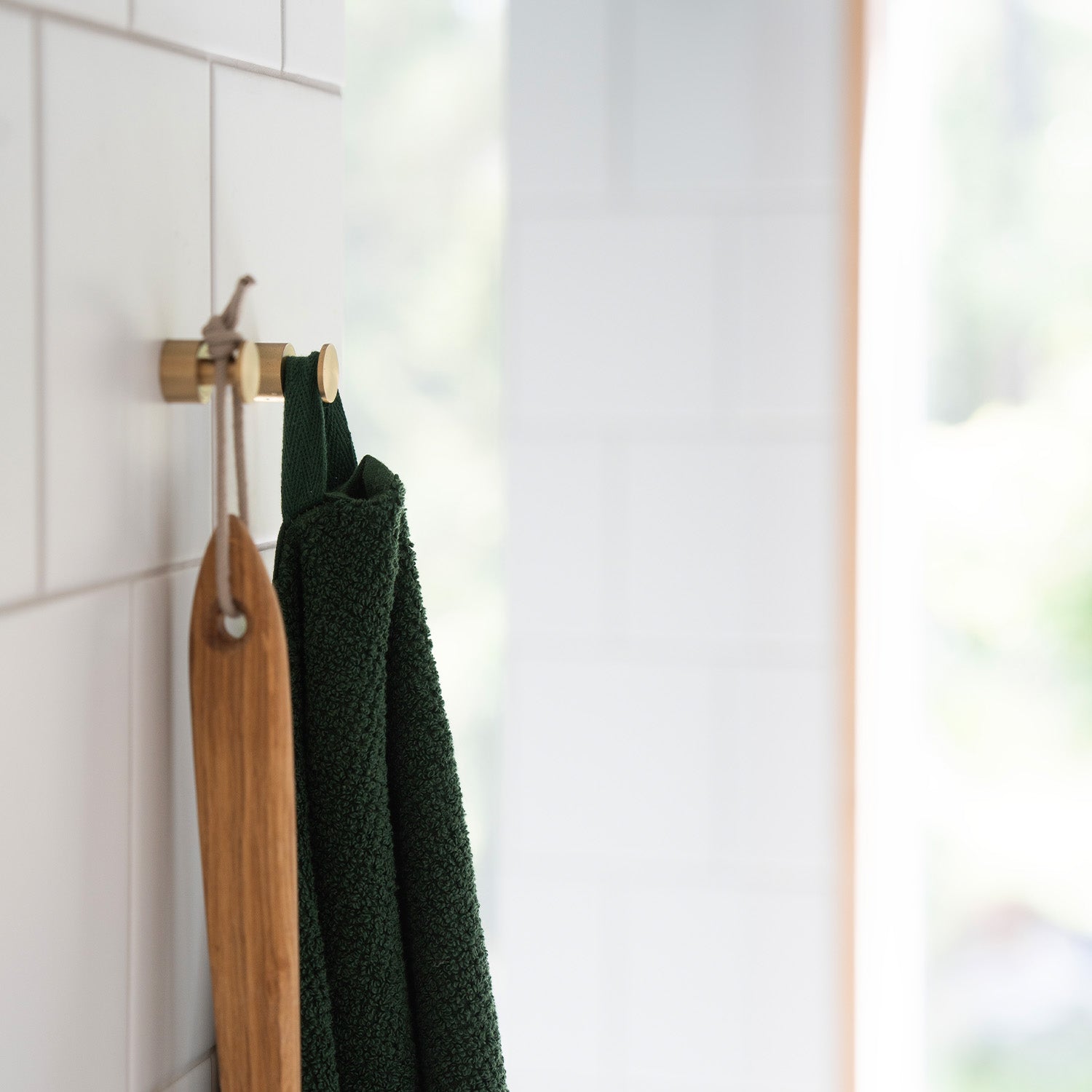 Smedbo Home Towel Hook Pair in Brushed Brass lifestyle 3