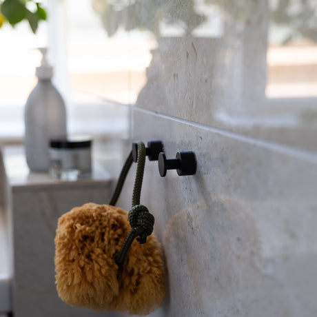RB3455 Smedbo House Black Multi Purpose Bathroom Hook Pair Lifestyle