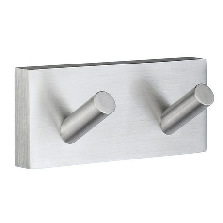 RS356 Smedbo House Brushed Chrome Double Towel Hook