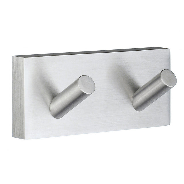 RS356 Smedbo House Brushed Chrome Double Towel Hook