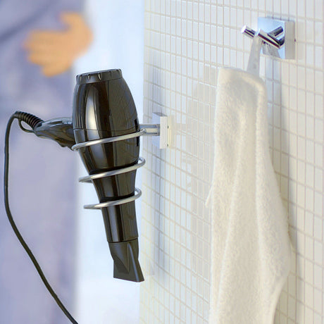RS323 Smedbo House Brushed Chrome Hairdryer Holder Lifestyle