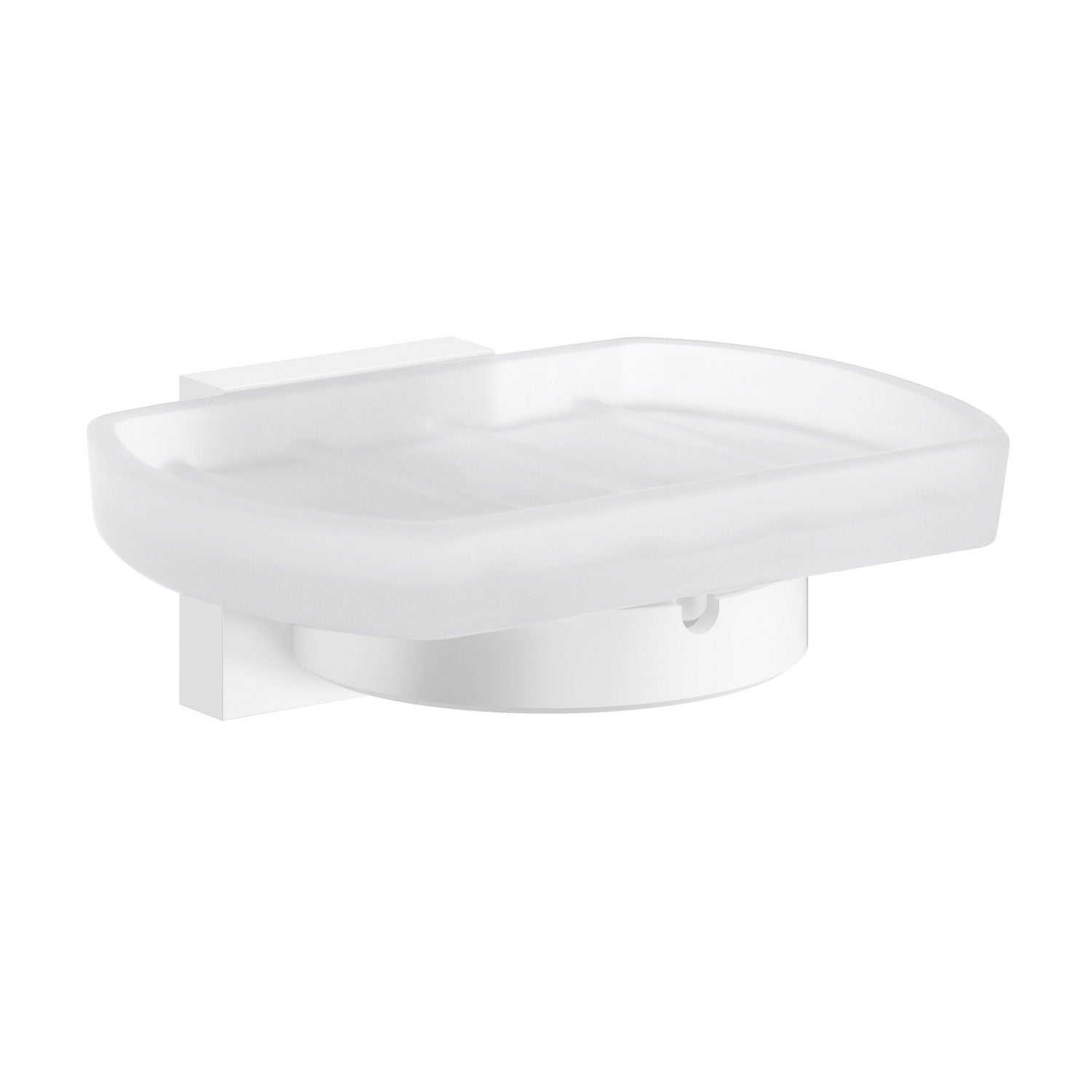 RX342 Smedbo House Glass Soap Dish and White Holder