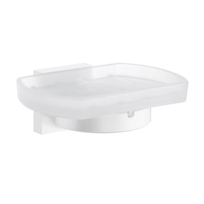 RX342 Smedbo House Glass Soap Dish and White Holder