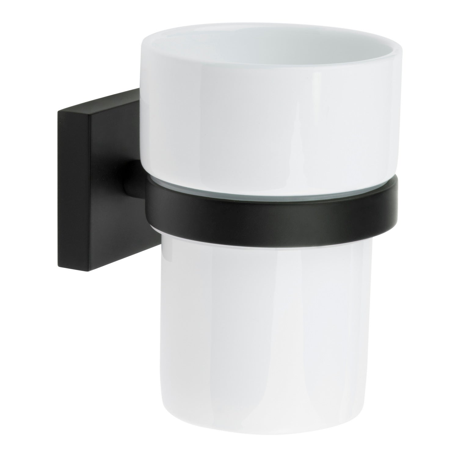 RB343P Smedbo House Porcelain Tumbler and Black Holder