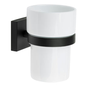 RB343P Smedbo House Porcelain Tumbler and Black Holder