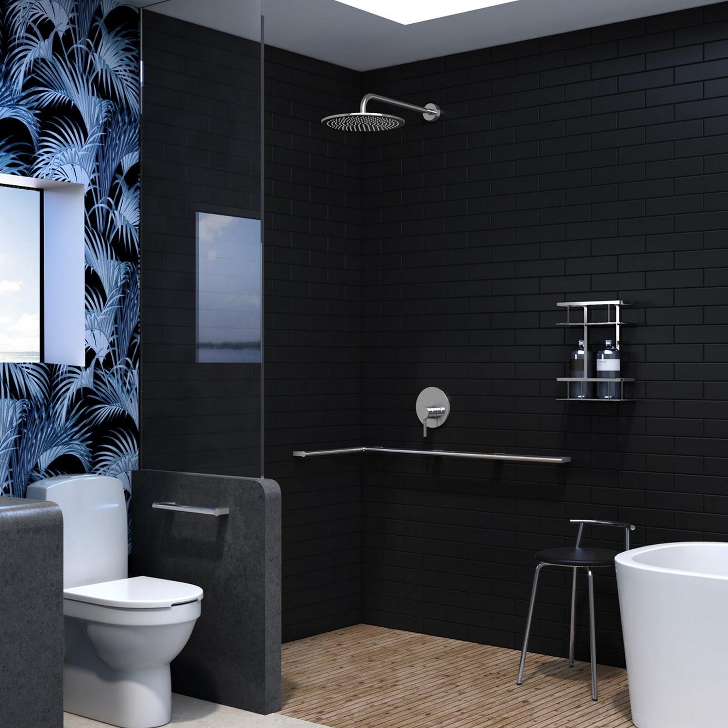 FK835 Smedbo Living Concept 400mm Grab Bar Straight Connection Lifestyle