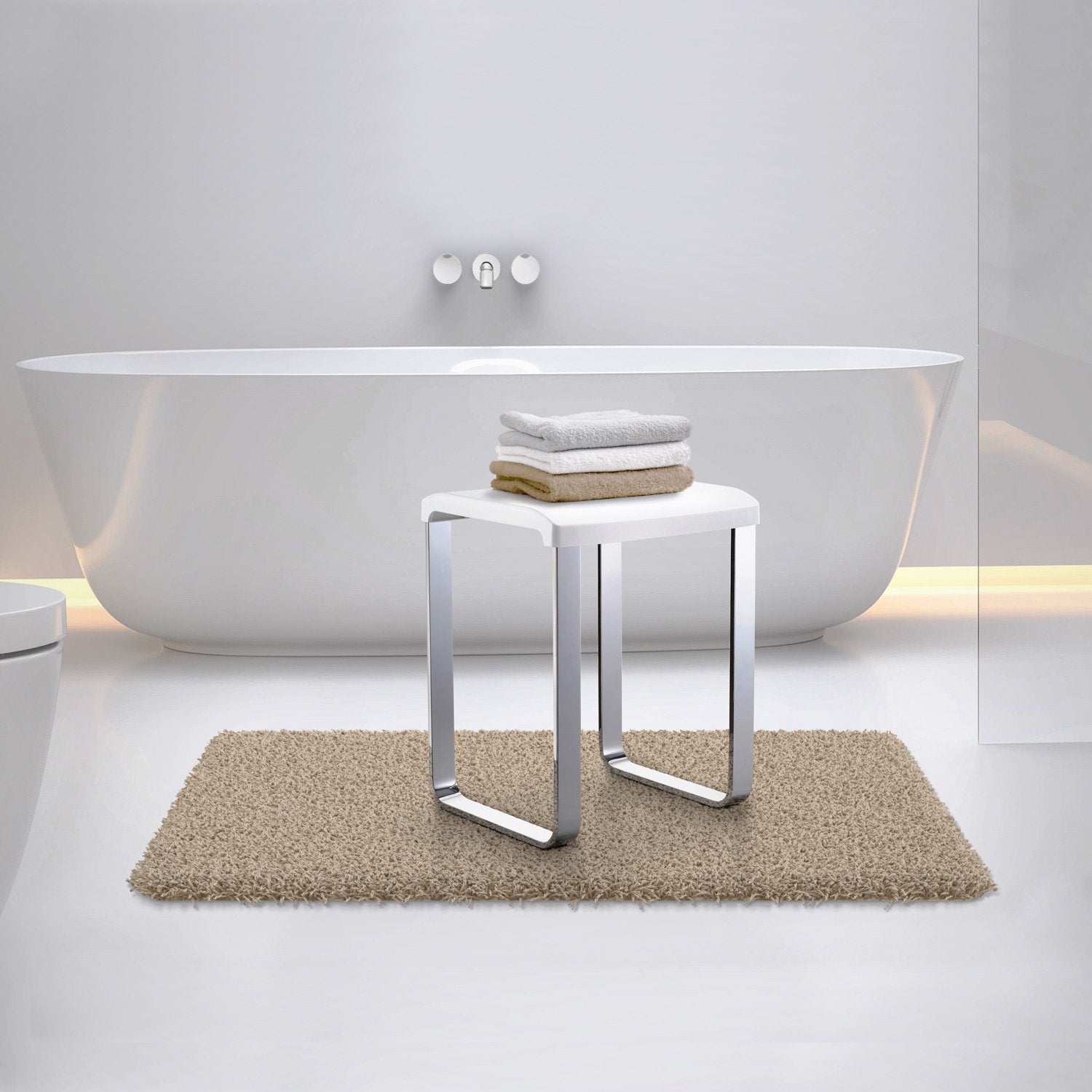 FK406 Smedbo Living White Shower Chair Lifestyle
